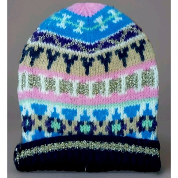 Juicy Couture Beanie Hat NWT Fair Isle Y2K Mohair Angora Blend Logo Charm OS - Picture 5 of 8